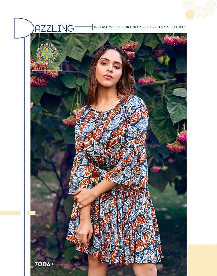 passion tree flair girl vol-1 7001-7008 series stylish look designer kurtis catalogue online supplier surat
