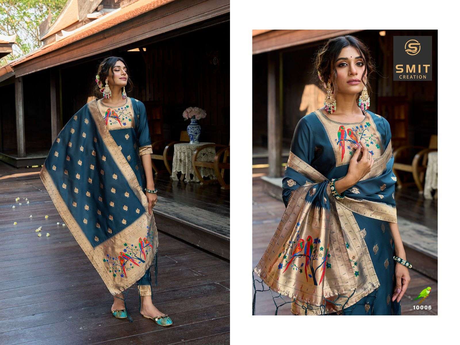 poonam designer dilnur 10001-10006 series tapeta silk dress catalogue online supplier surat