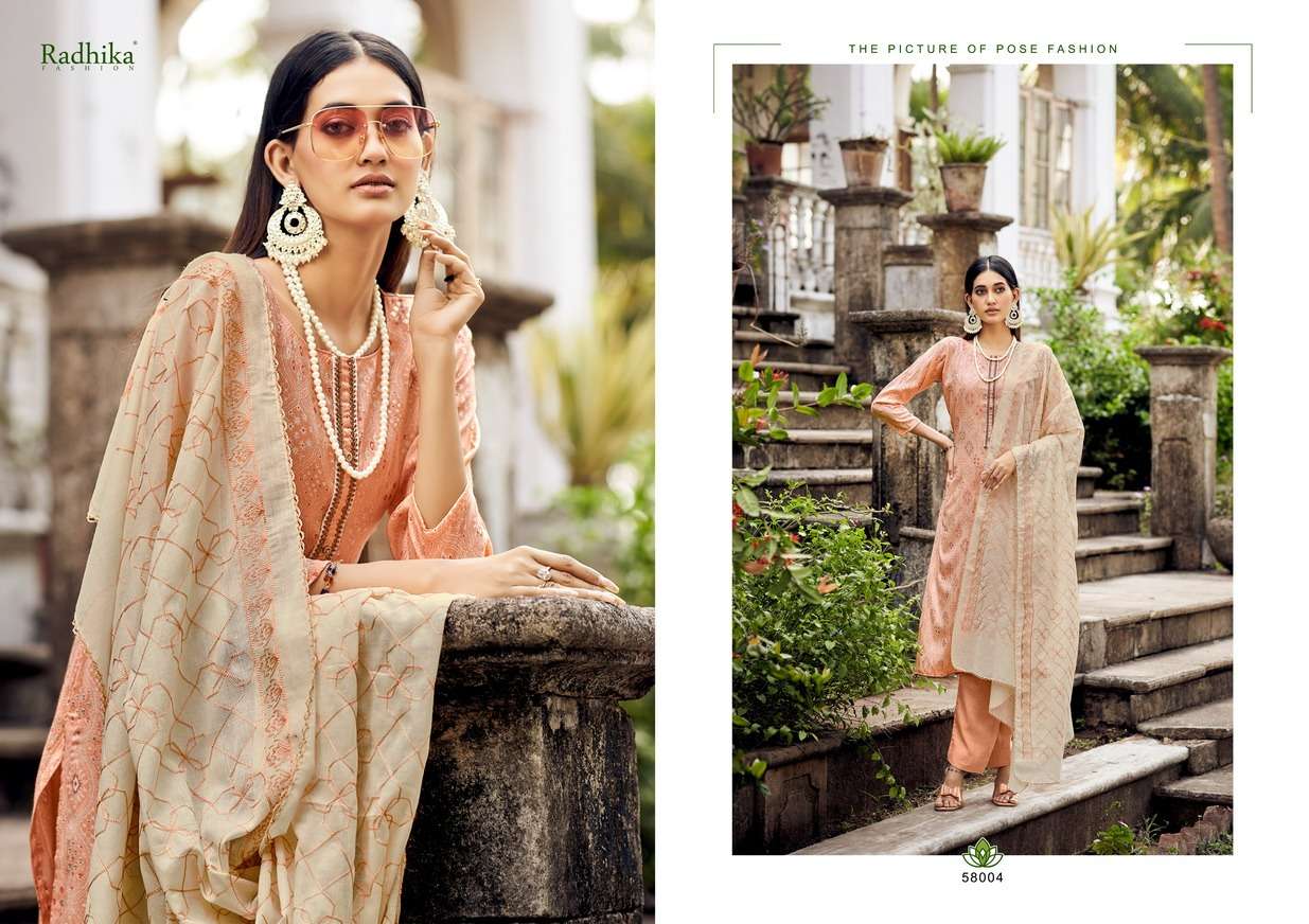 radhika fashion blossom vol-13 58001-58006 series blossom cotton printed salwar kameez surat