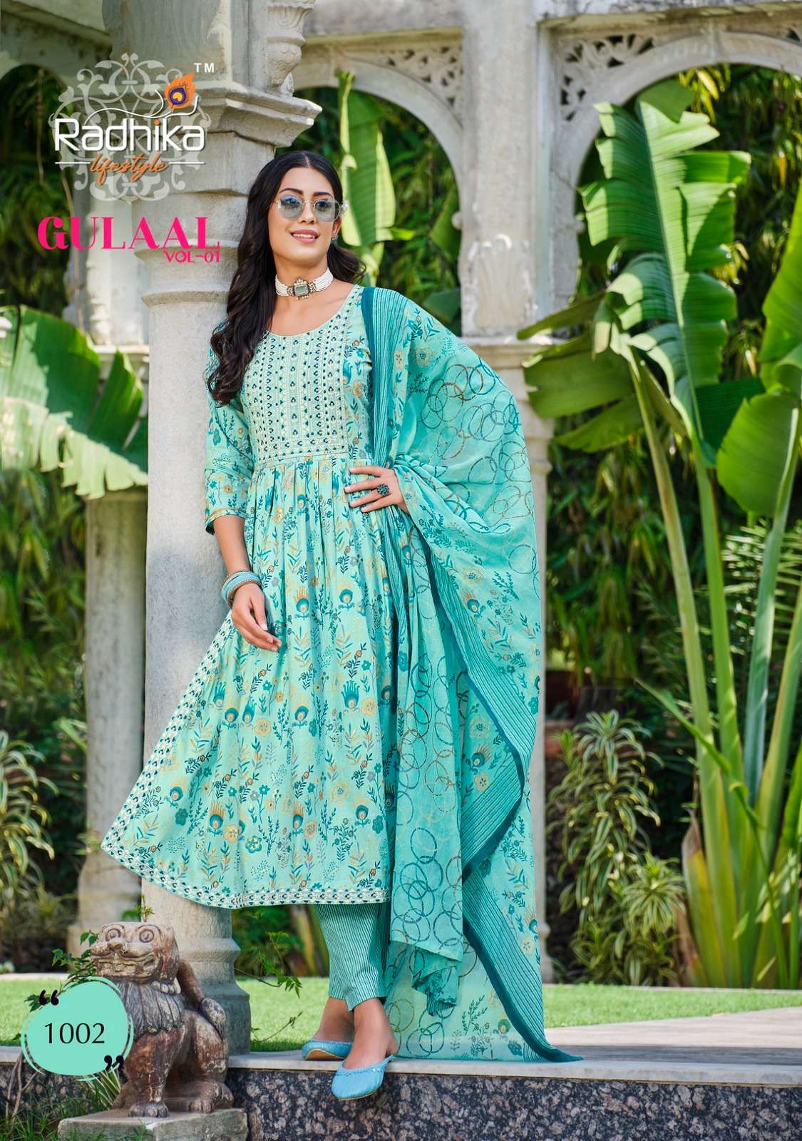 radhika lifestyle gulaal vol-1 1001-1006 series trendy designer kurtis catalogue online dealer surat 