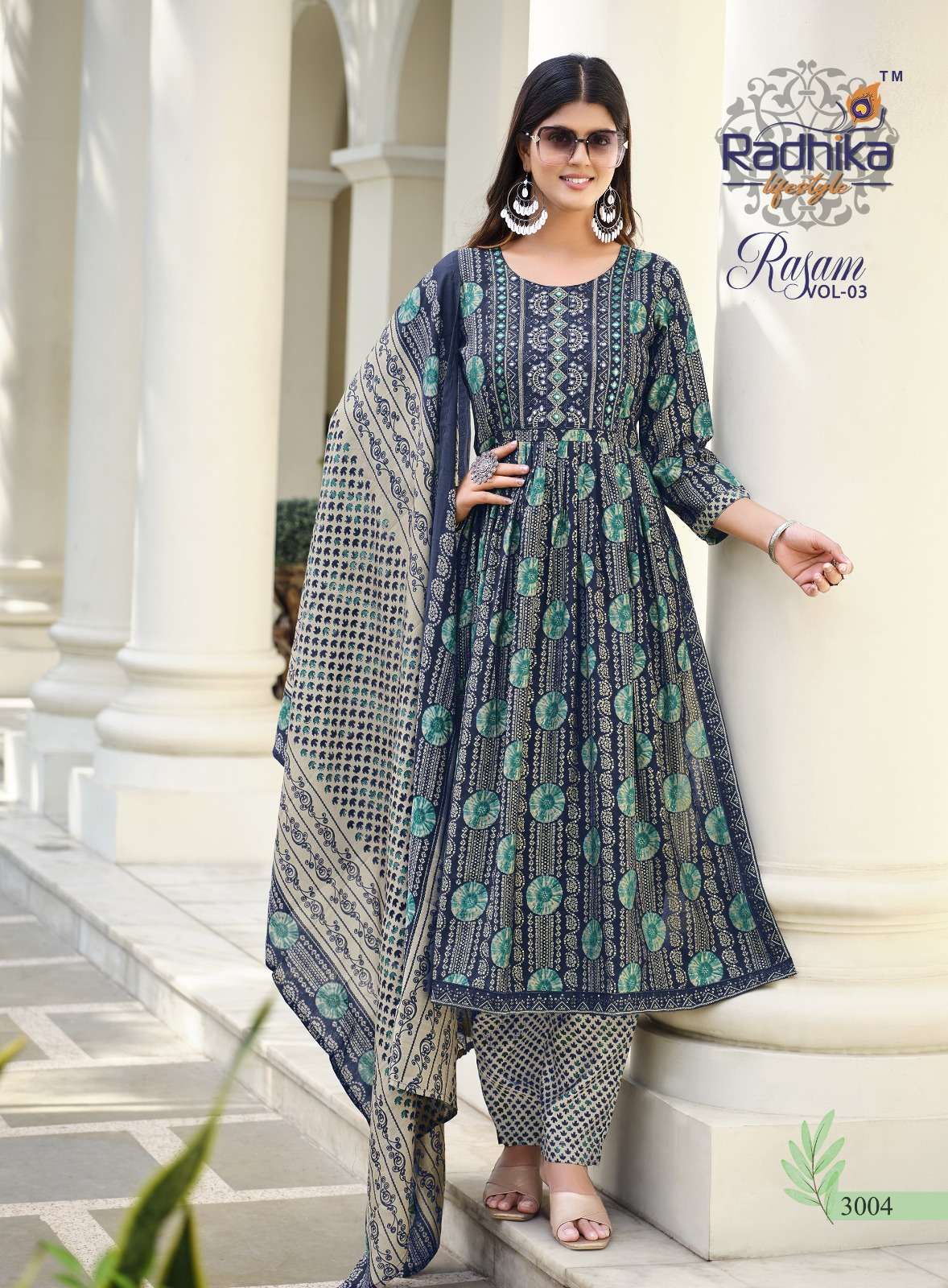 radhika lifestyle rasam vol-3 3001-3008 nayra cut fancy designer kurtis wholesale price surat