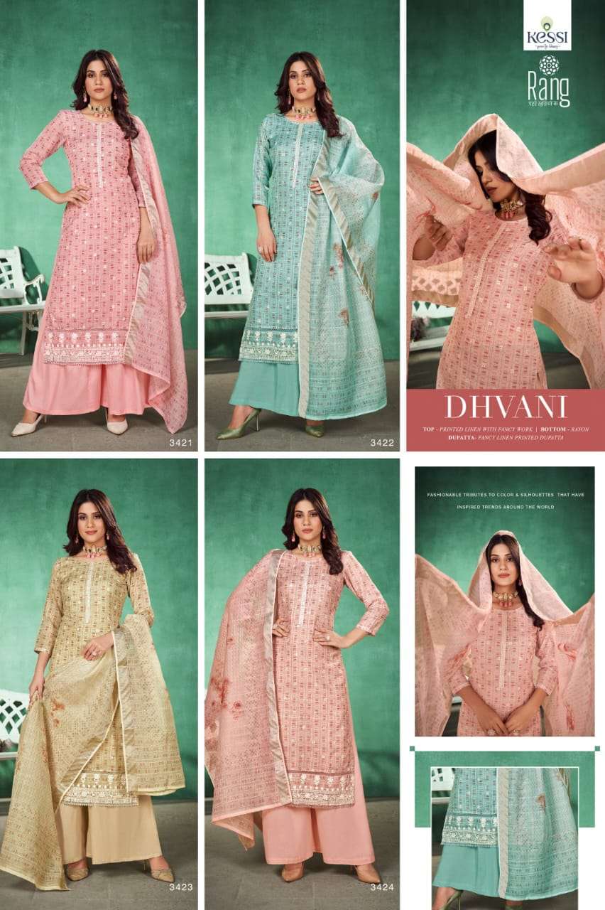 rang dhvani 3421-3424 series stylish designer salwar kameez catalogue wholesaler surat