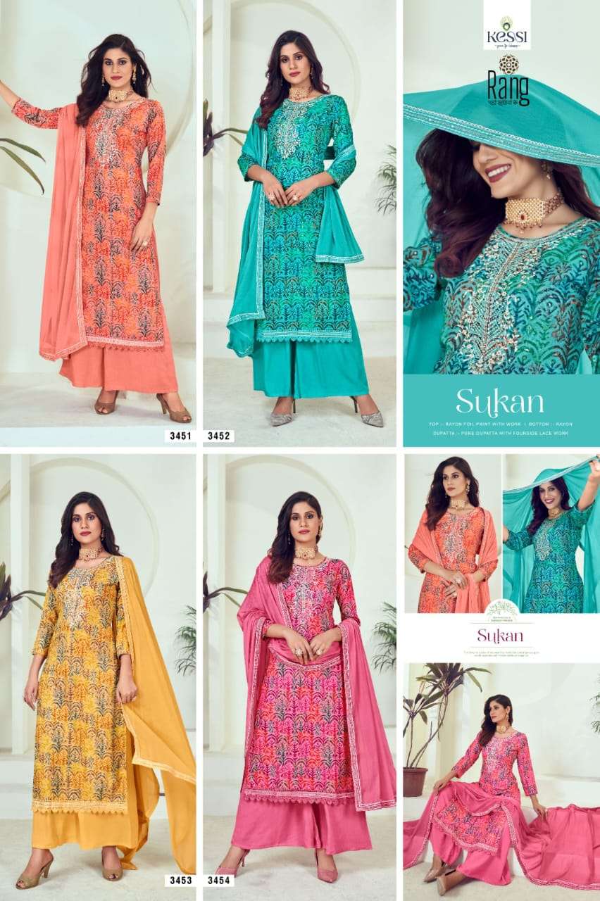 rang sukan 3451-3454 series trendy designer salwar kameez dress material online market surat