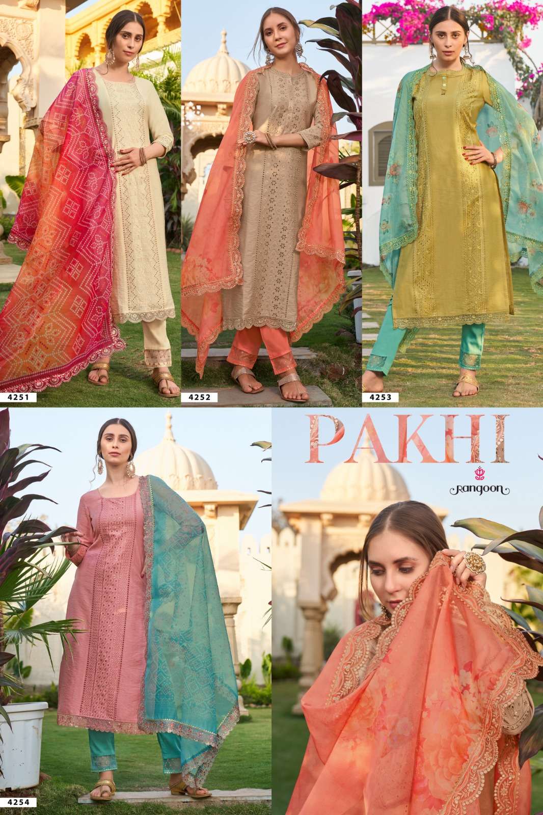 rangoon pakhi 4251-4254 series exclusive designer kurtis catalogue manufacturer surat 