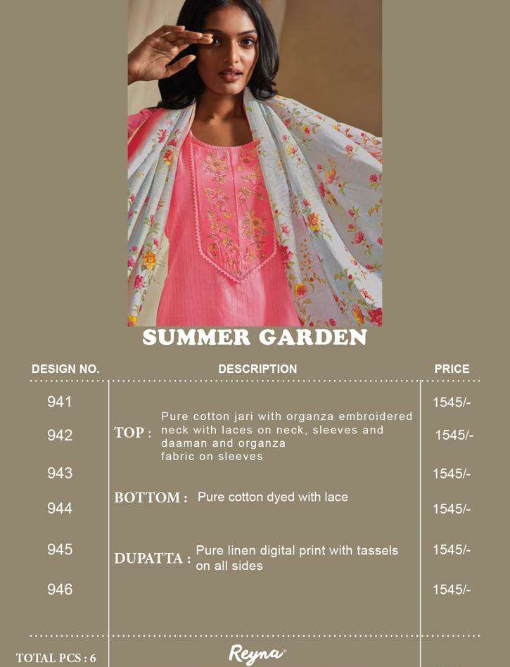 reyna summer garden 941-946 series exclusive designer salwar kameez catalogue design 2023 