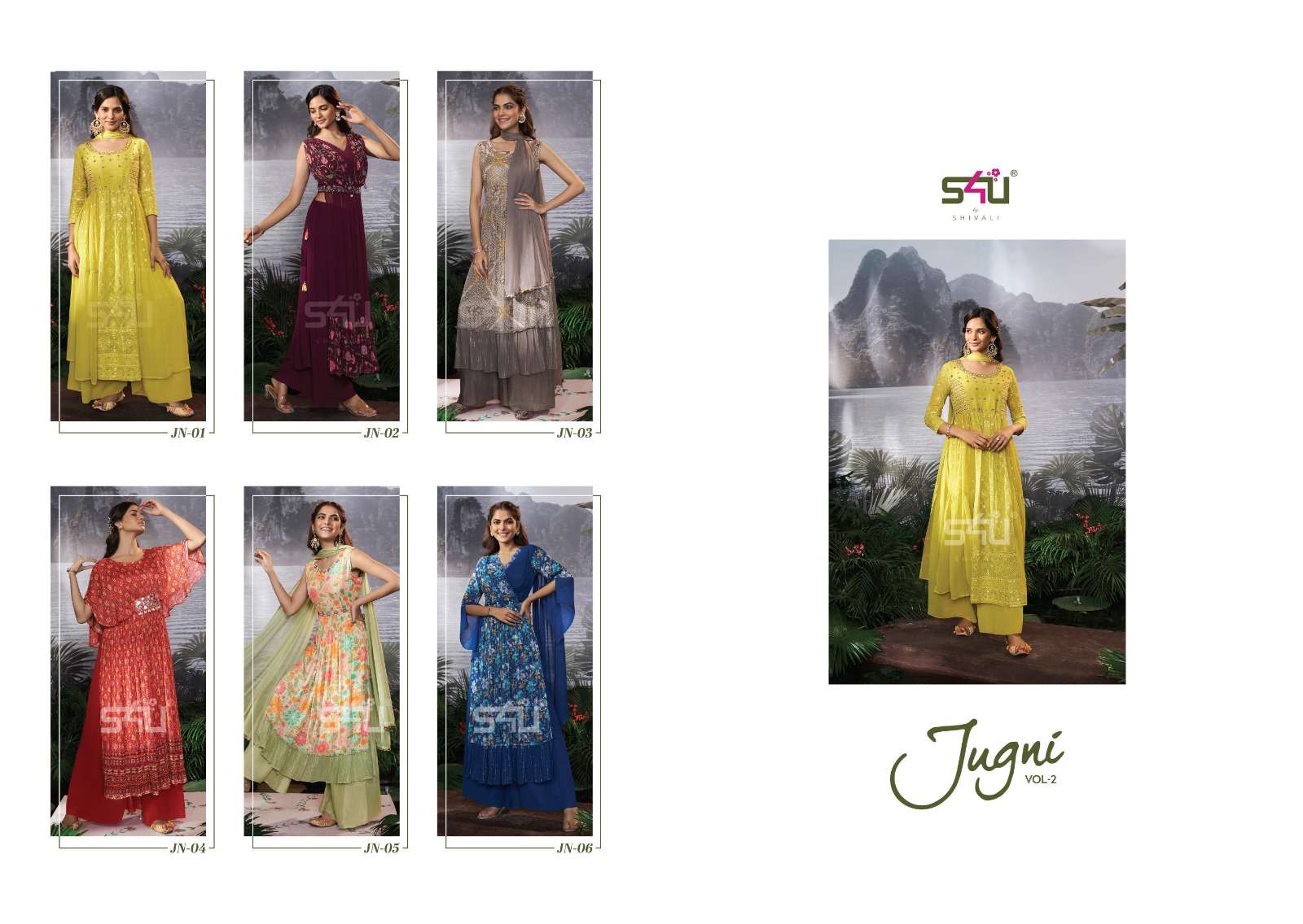 s4u jugni vol-2 01-06 series stylish look designer party wear latest collection manufacturer surat 