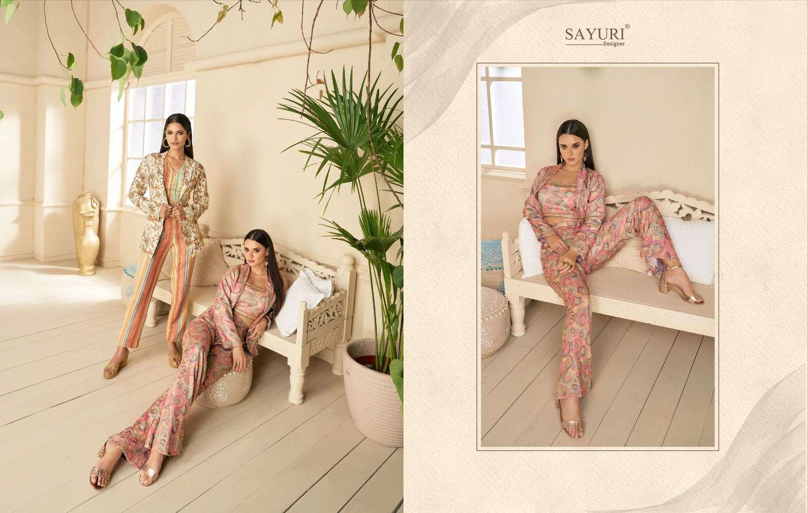 sayuri designer spring summer 5259-5261 series stylish look designer cord set latest collection surat 