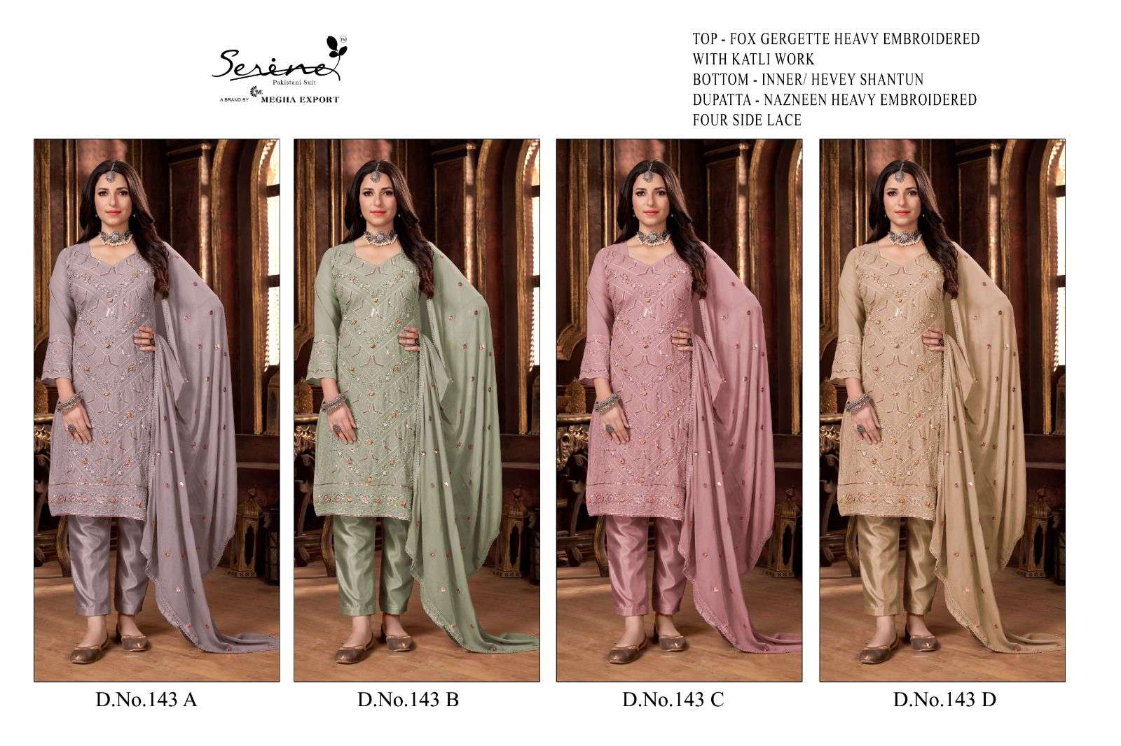 series 143 series faux georgette designer pakisatni salwar suits in india 