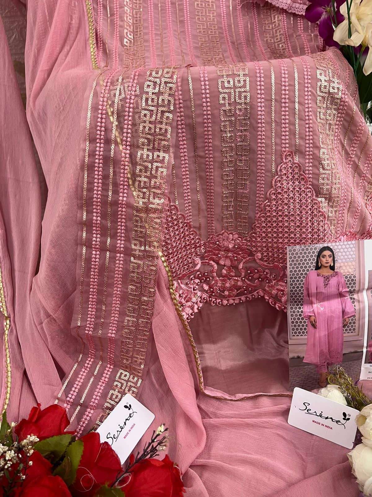 serine 122 series faux georgette designer pakistani salwar suits wholesale price surat 