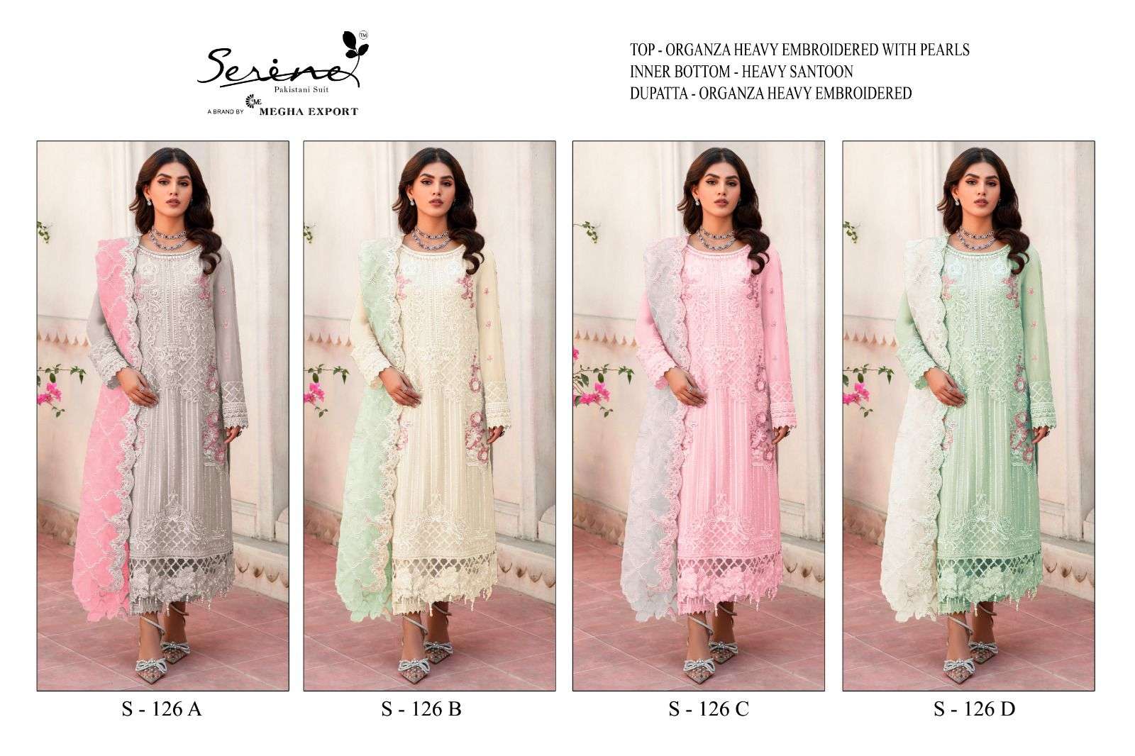 serine 126 series organza designer pakistani salwar suits wholesale price surat 