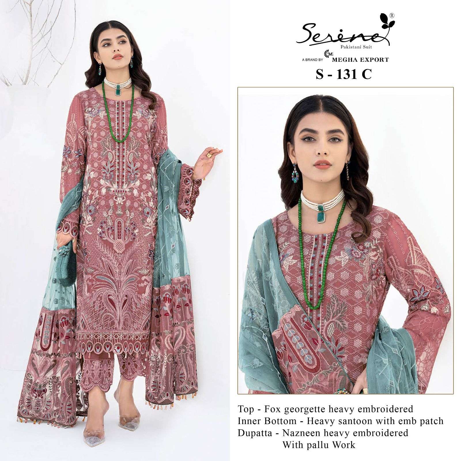 serine 131 series stylish look designer pakistani salwar suits catalogue manufacturer surat 