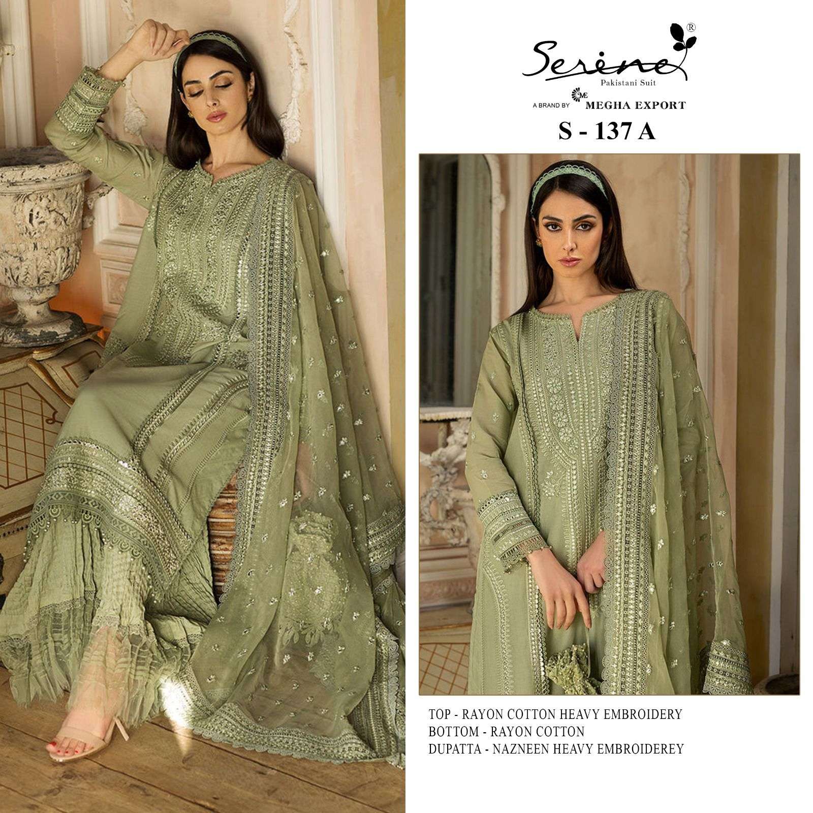 serine 137 series rayon cotton designer pakistani salwar suits catalogue wholesale price surat 