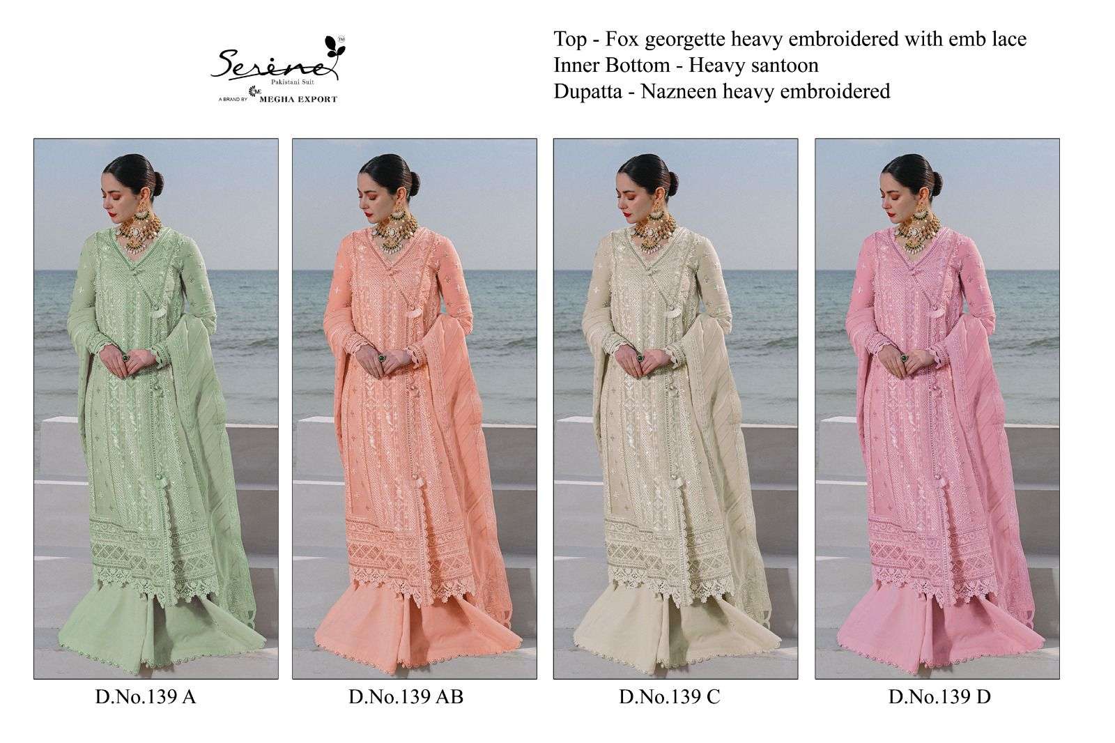 serine 139 series exclusive designer pakistani salwar kameez catalogue manufacturer surat 