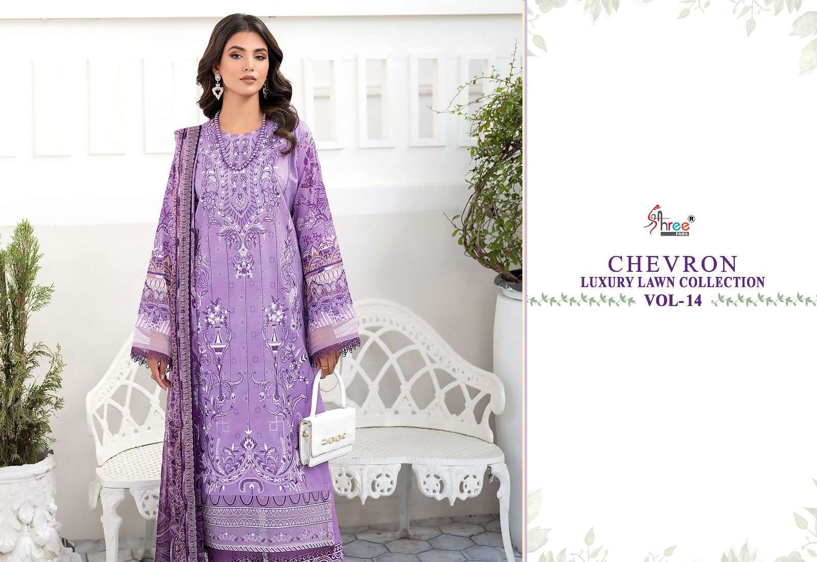 shree fabs chevron vol-14 3028-3035 series exclusive designer pakistani salwar suits wholesale rates in surat