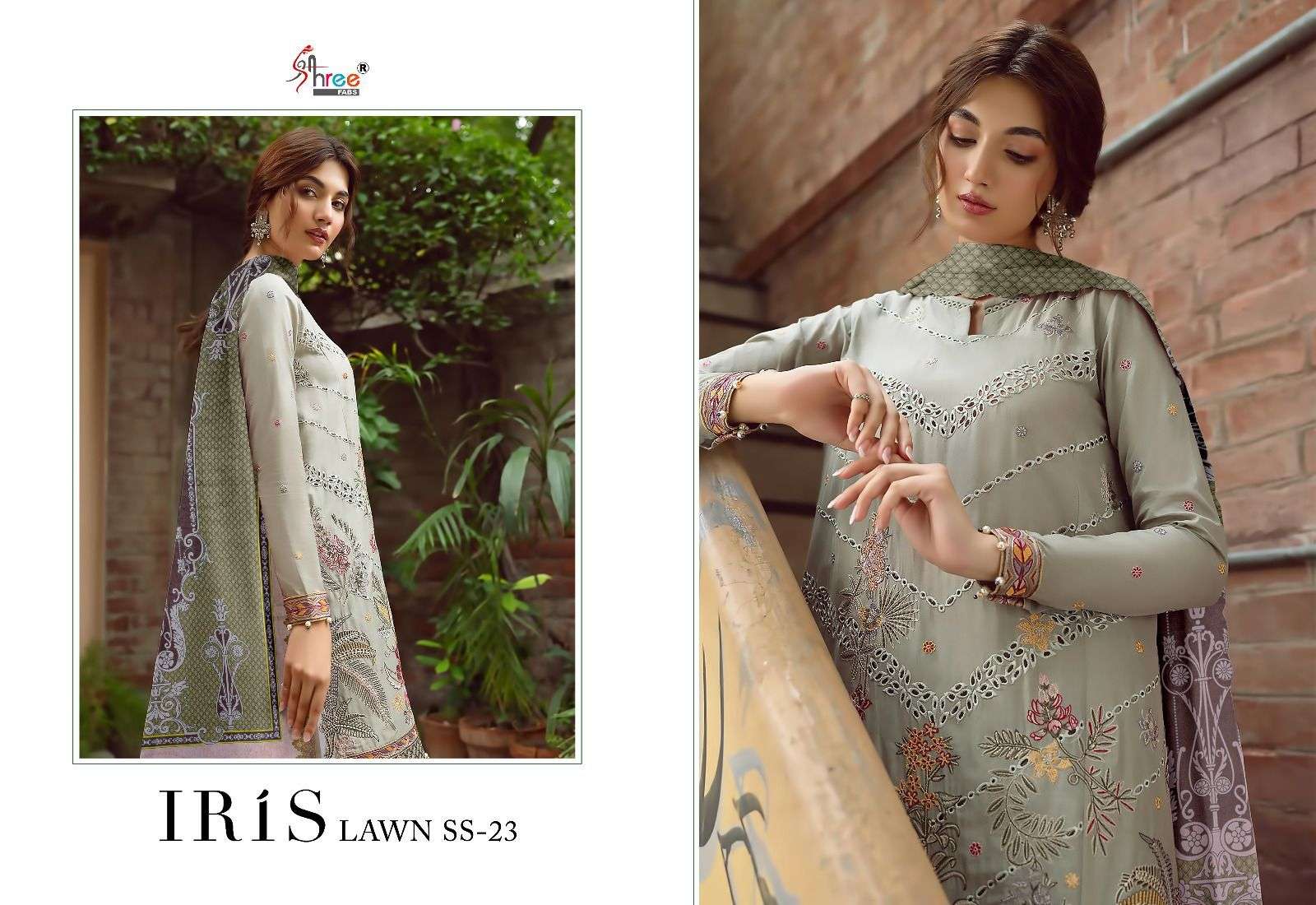 shree fabs iris lawn vol-23 3044-3050 series exclusive designer pakistani salwar suits design 2023 