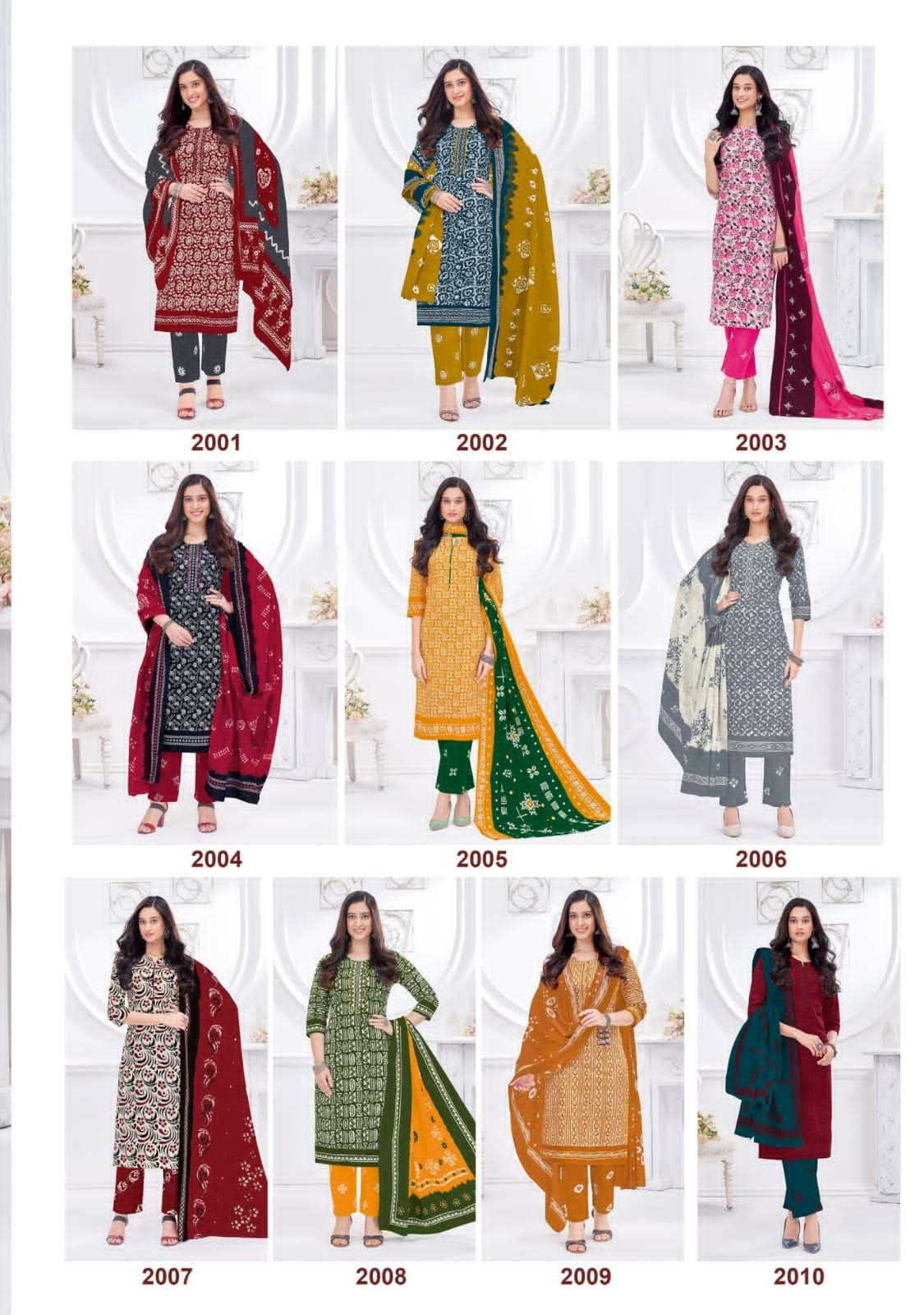 suryajyoti pehnava vol-2 2001-2010 series cambric cotton designer salwar suits catalogue wholesaler surat
