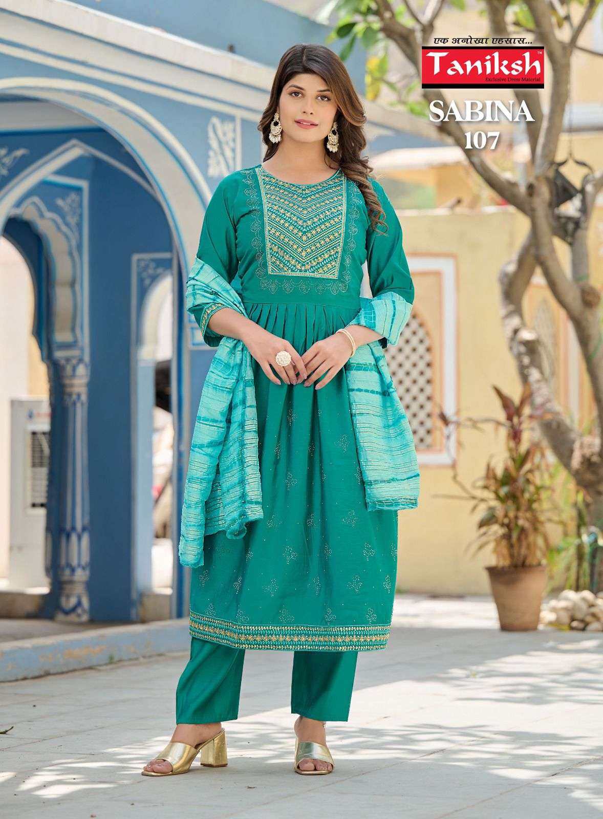 taniksh sabina 101-108 series readymade designer salwar suits wholesaler surat 