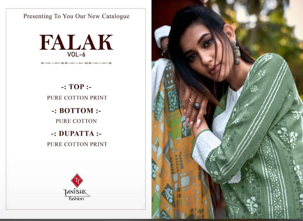 tanishk fashion falak vol-6 6901-6908 series unstich designer salwar kameez catalogue manufacturer surat 