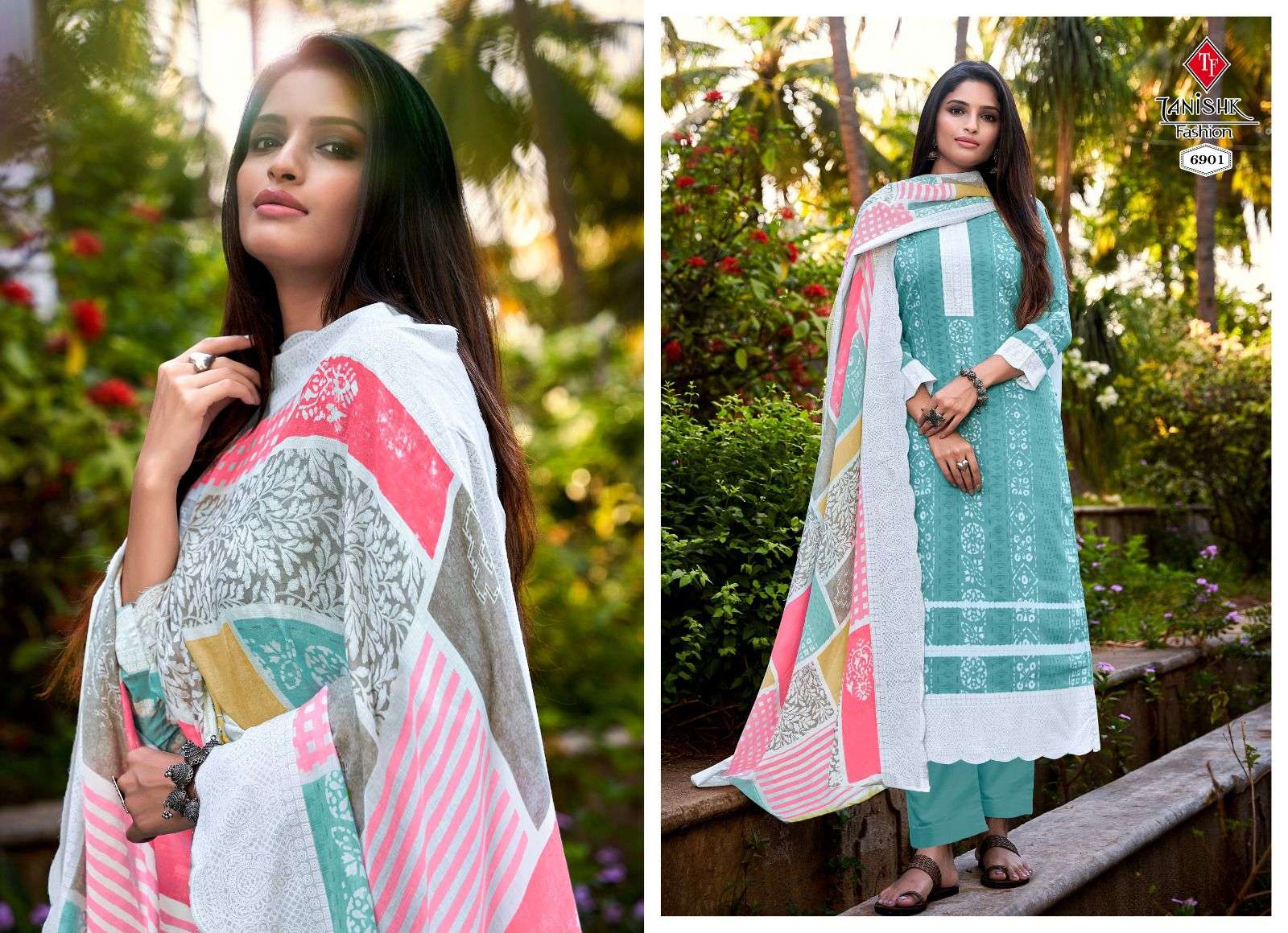 tanishk fashion falak vol-6 6901-6908 series unstich designer salwar kameez catalogue manufacturer surat 