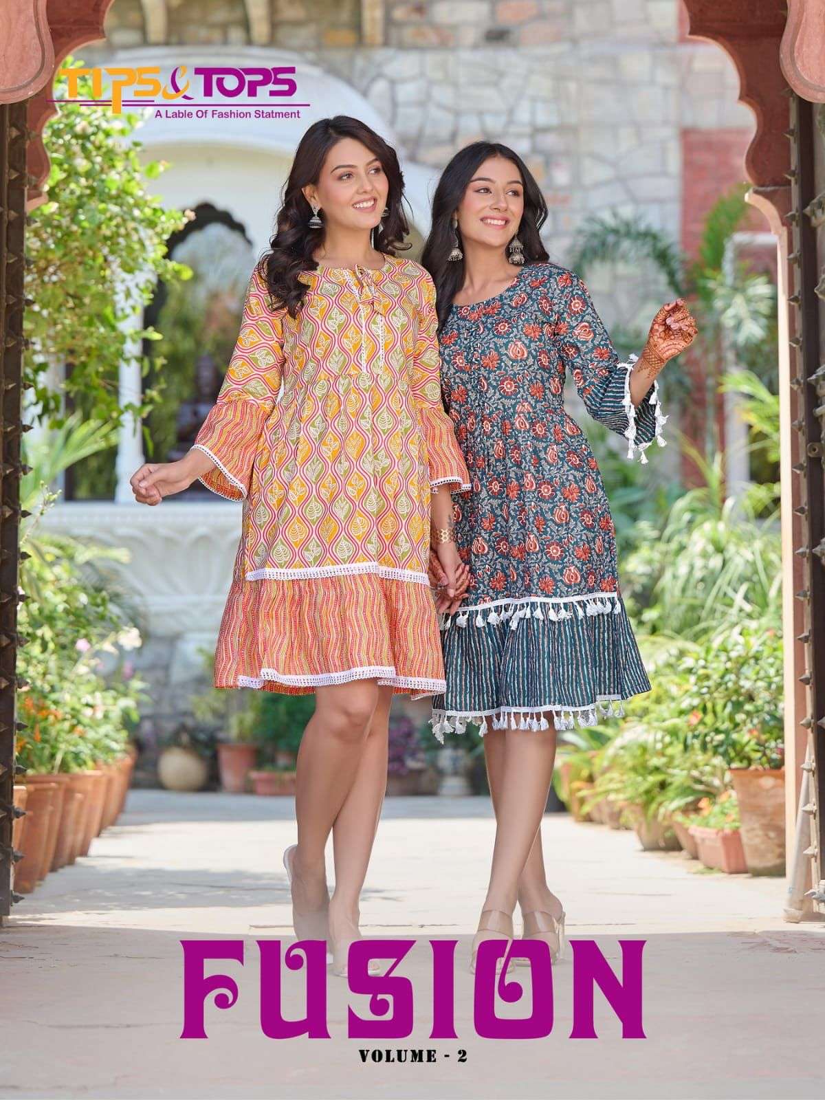 tips and tops fusion-vol-2 fancy look designer kurtis catalogue collection 2023 