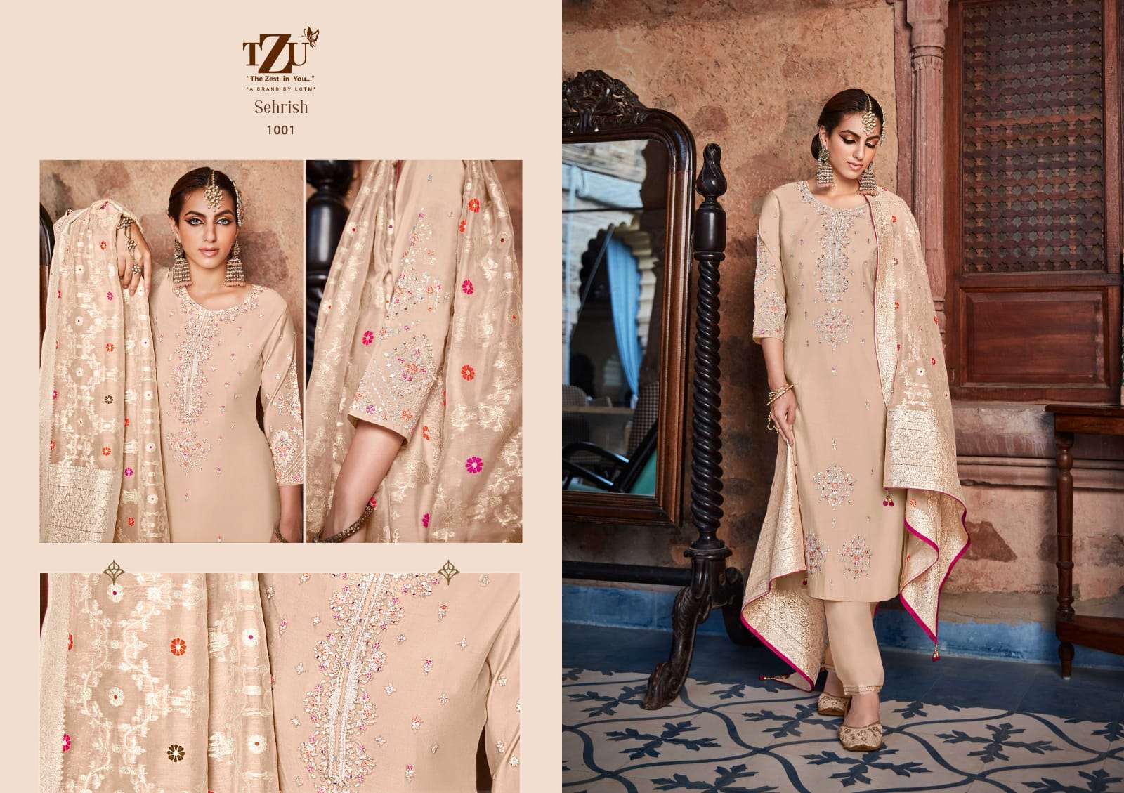 tzu sehrish 1001-1006 series exclusive ready made roman silk salwar kameez online wholesale price surat 