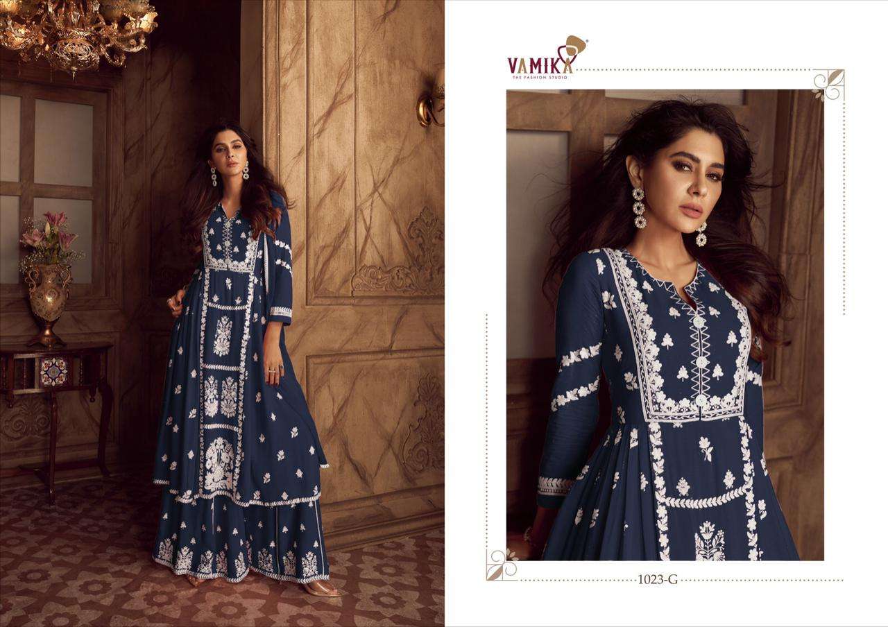 vamika lakhnawi vol-4 dark colour 1023 series fancy look designer latest dress catalogue collection surat 