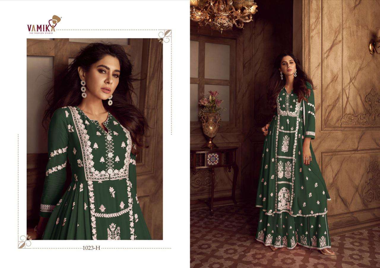 vamika lakhnawi vol-4 dark colour 1023 series fancy look designer latest dress catalogue collection surat 