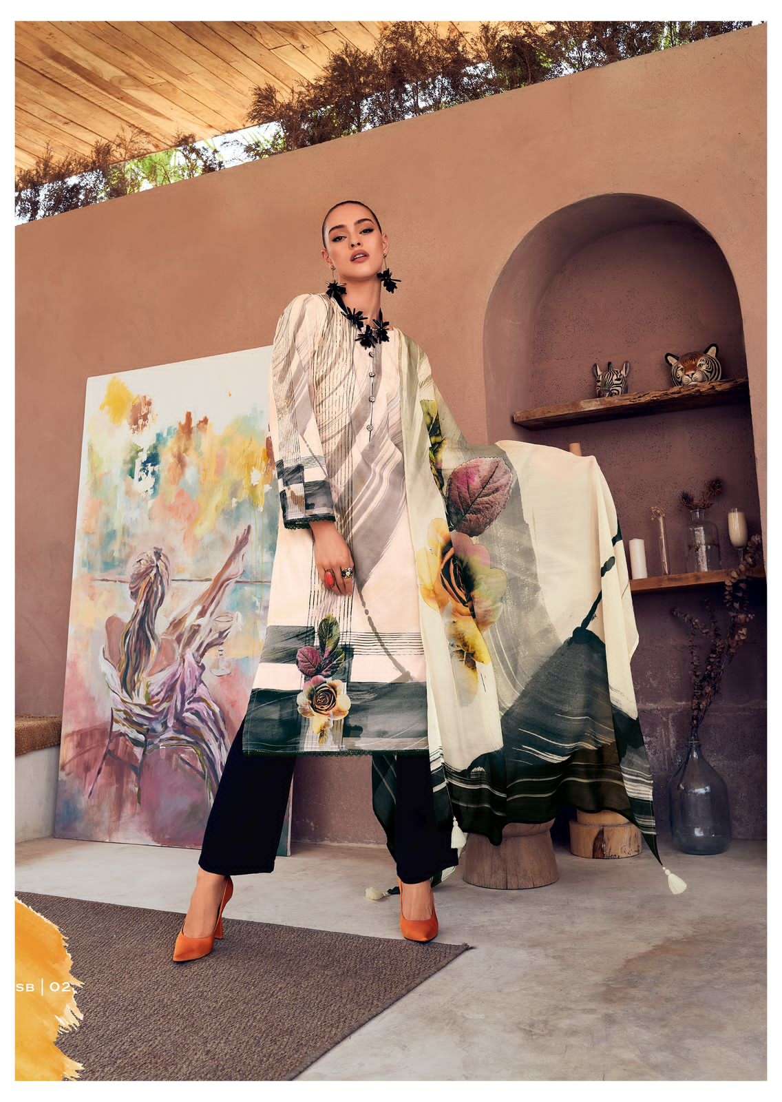 varsha fashion season of blossom 01-03 series pure cotton designer salwar kameez catalogue manufacturer surat