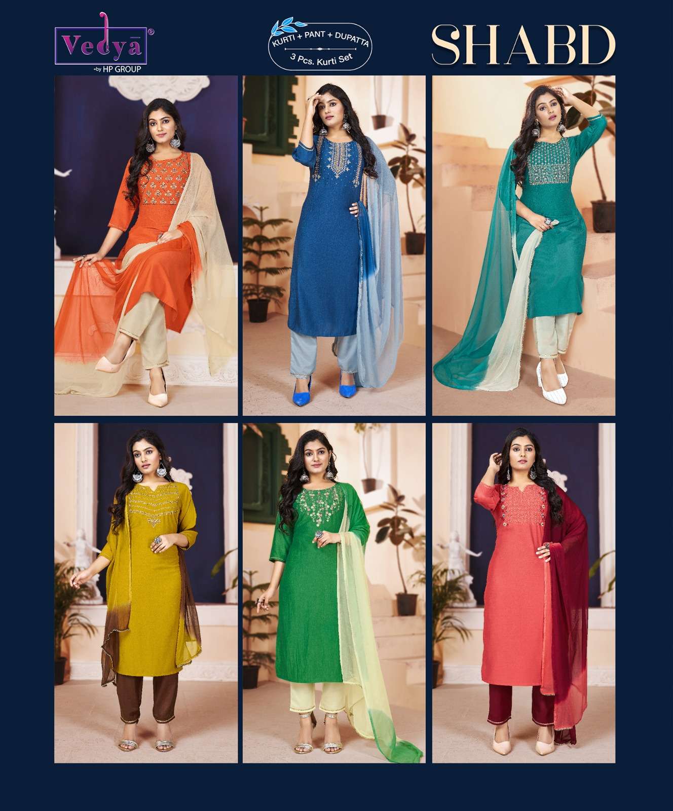vedya shabd stylish look designer kurtis catalogue online supplier surat 