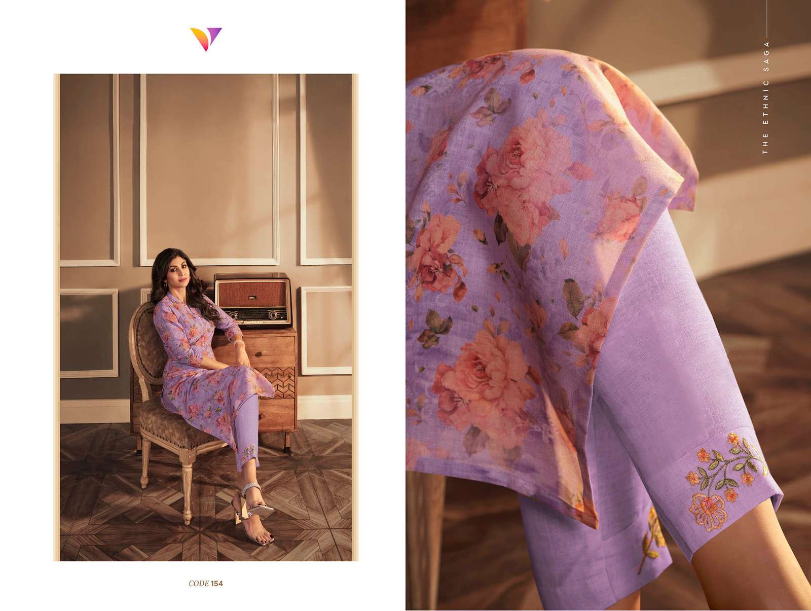 vinay fashion shilpa 151-157 series linen designer top with pant catalogue wholesaler surat
