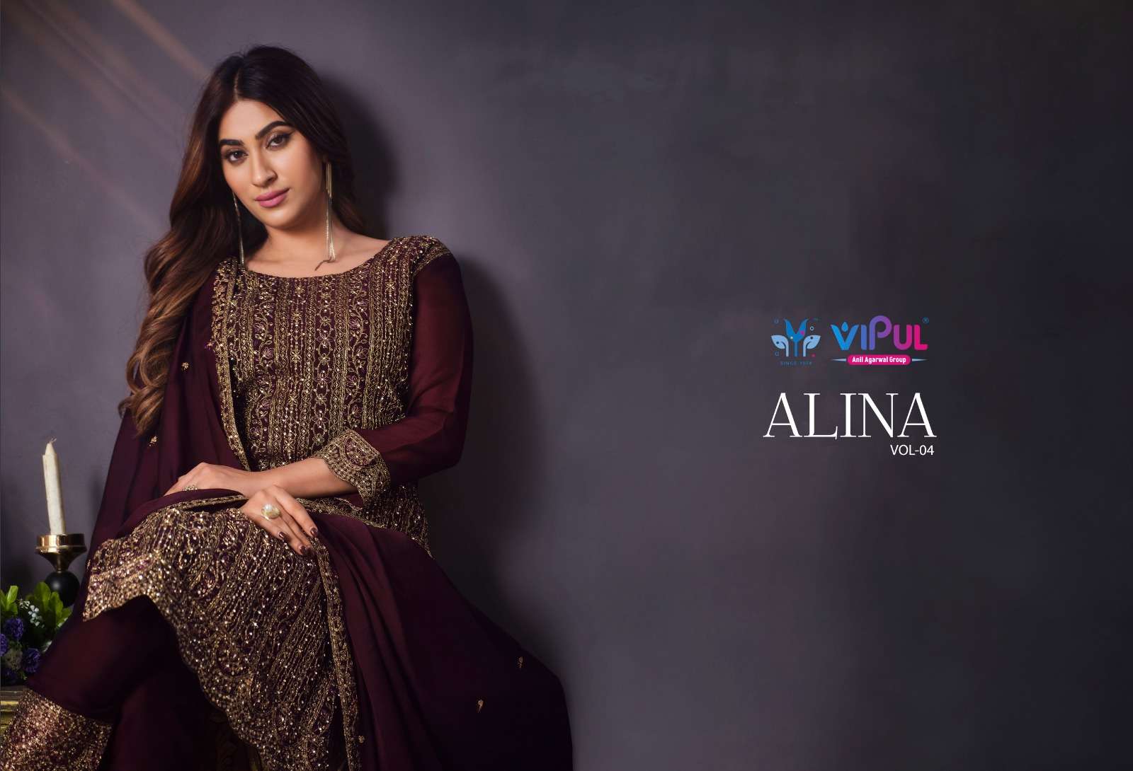 vipul fashion alina vol-4 5281-5286 series function special designer salwar suits latest catalogue design 2023