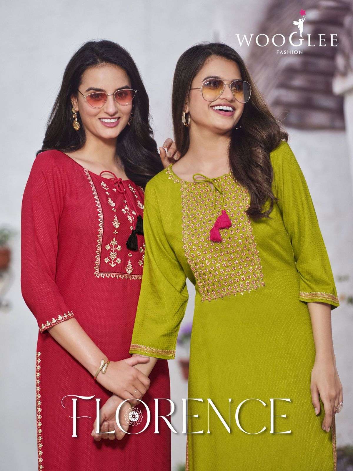 wooglee florence 12001-12006 series trendy designer kurti catalogue online supplier surat 