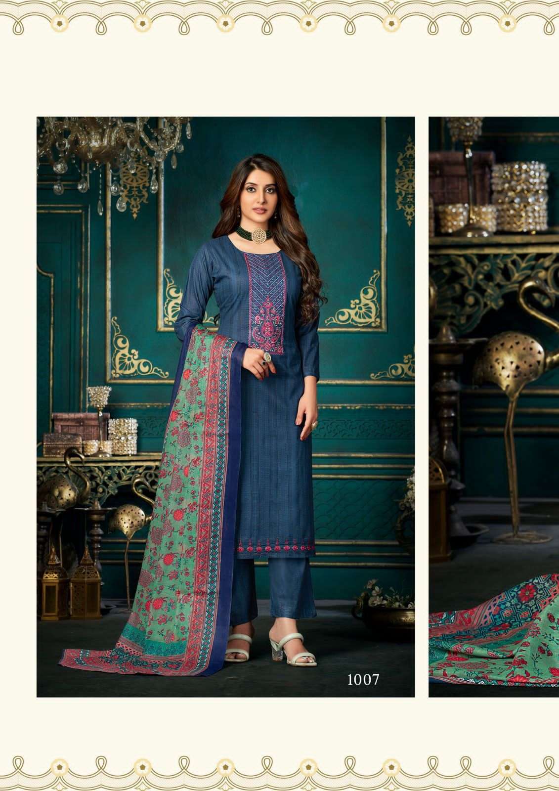 yashika trends azara 1001-1008 series indian designer salwar kameez catalogue wholesaler surat 
