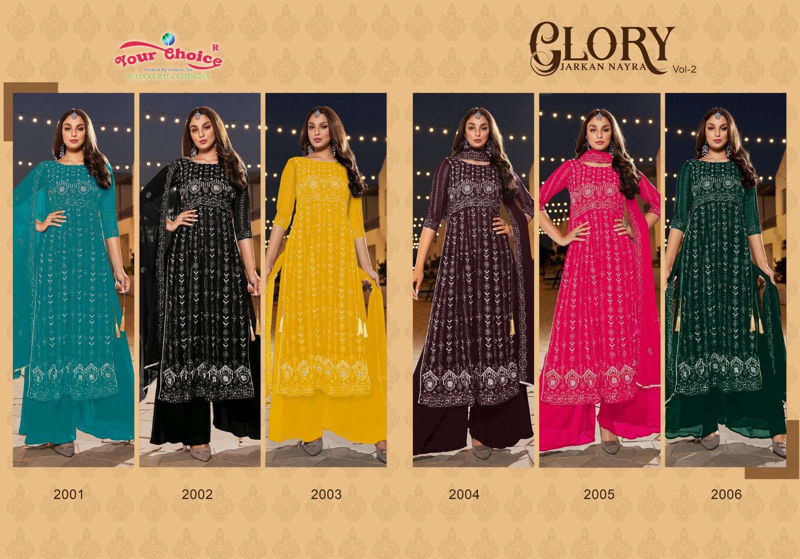your choice glory vol-2 2001-2006 series exclusive designer salwar suits catalogue manufacturer surat 