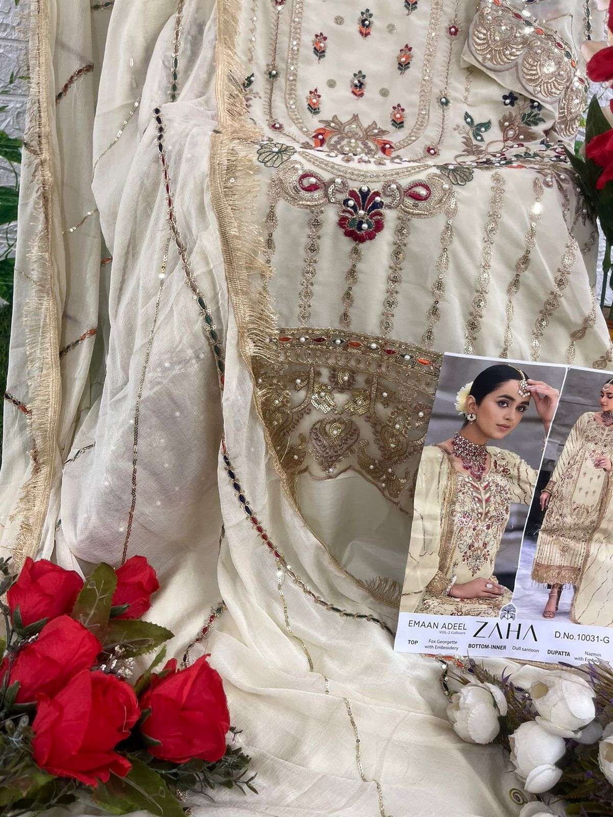 zaha by emaan adeel vol 2 colours georgette designer pakisatni salwar kameez wholesale dealer surat 
