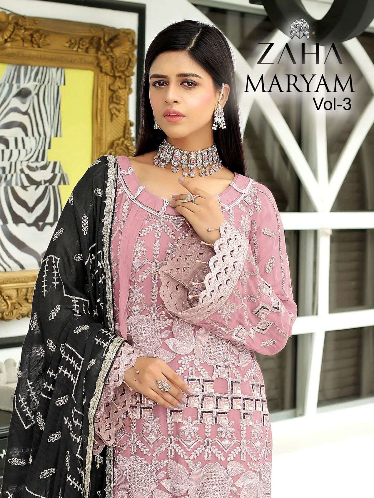 zaha maryam vol-3 10091 series stylish look designer pakistani salwar suits catalogue manufacturer surat