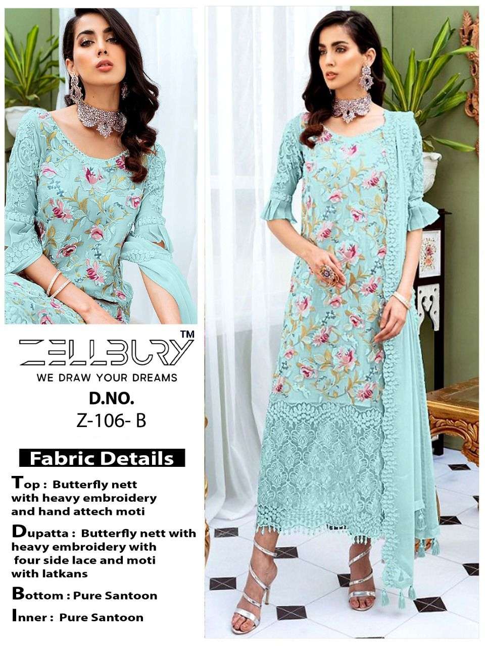 zellbury 106 series exclusive designer pakistani salwar suits manufacturer surat 