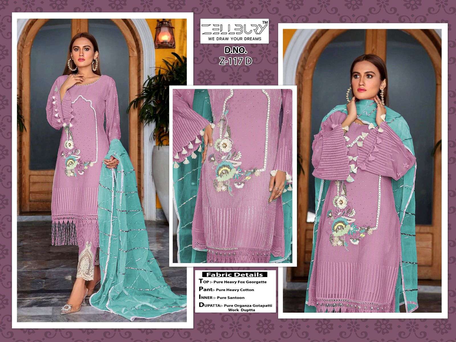 zellbury 117 series stylish look designer pakistani salwar suits latest collection surat