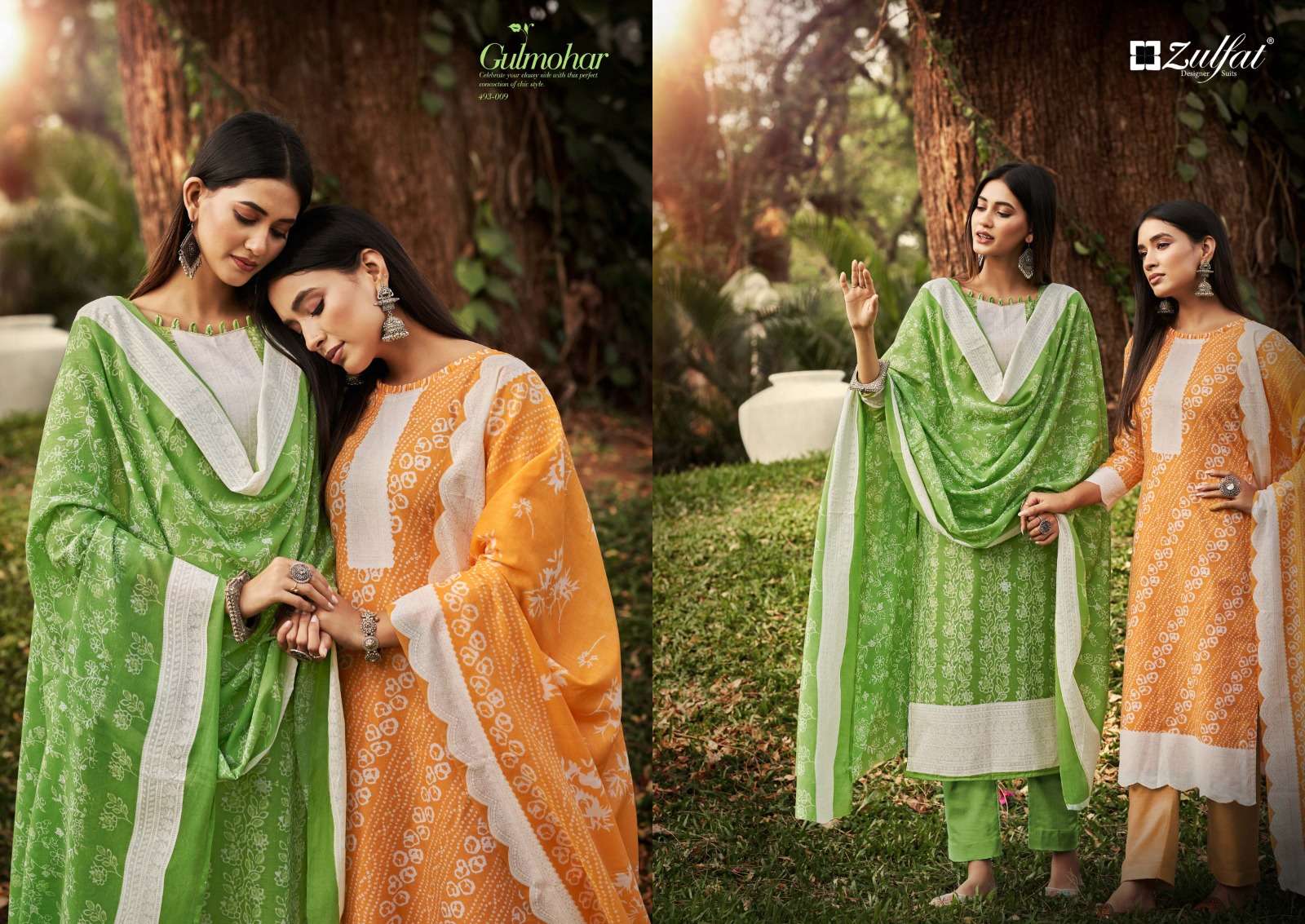 zulfat designer suits gulmohar vol-2 indian designer salwar kameez catalogue manufacturer surat