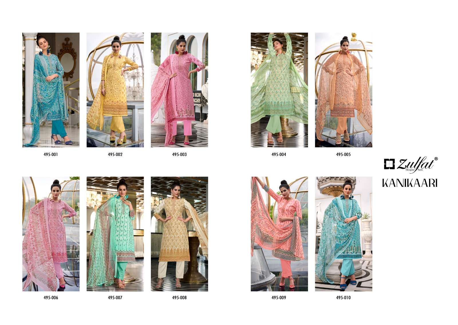 zulfat designer suits kanikaari unstich designer salwar kameez catalogue wholesale price surat 