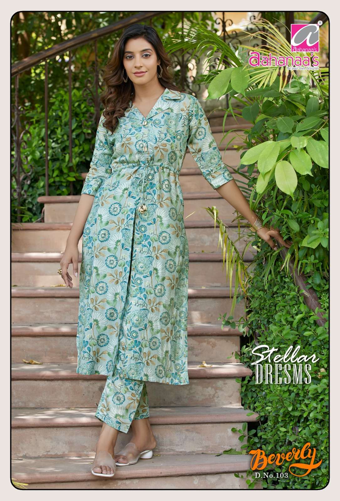 aahanaas beverly 101-104 series trendy designer dress catalogue wholesale price surat 