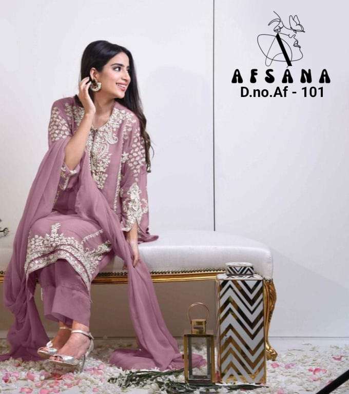 afsana 101 faux georgette designer readymade salwar kameez wholesale price 