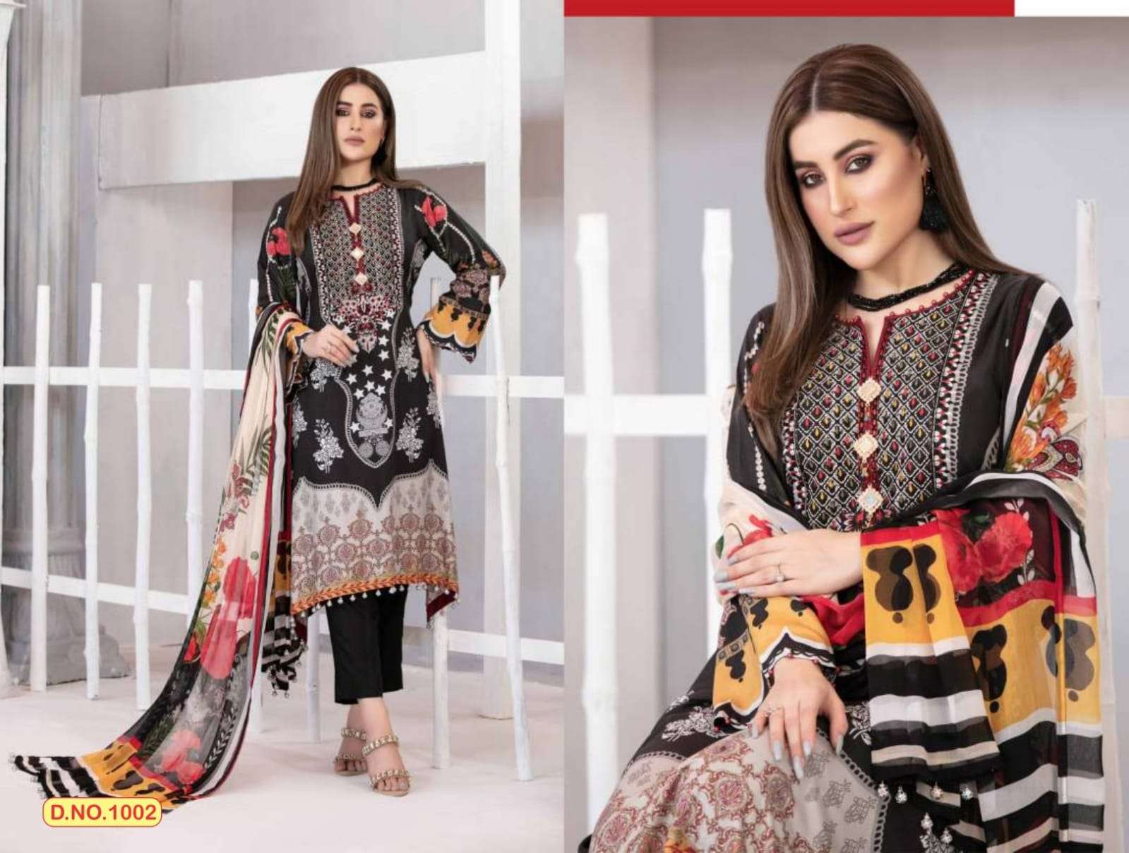 agha noor by aayat 1001-1006 series designer pakistani lawn cotton salwar kameez wholesale dealer surat 