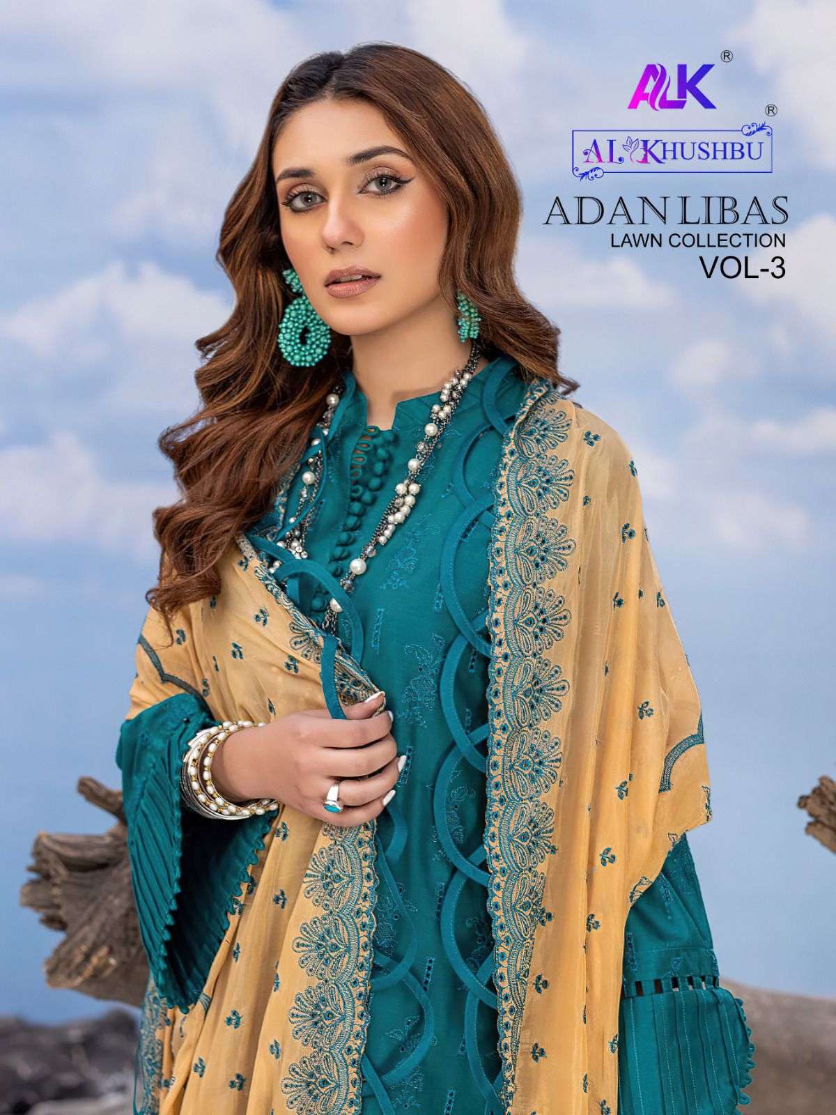 al khushbu adan libas vol-3 4094-4097 series stylish look designer pakistani salwar suits latest collection in surat