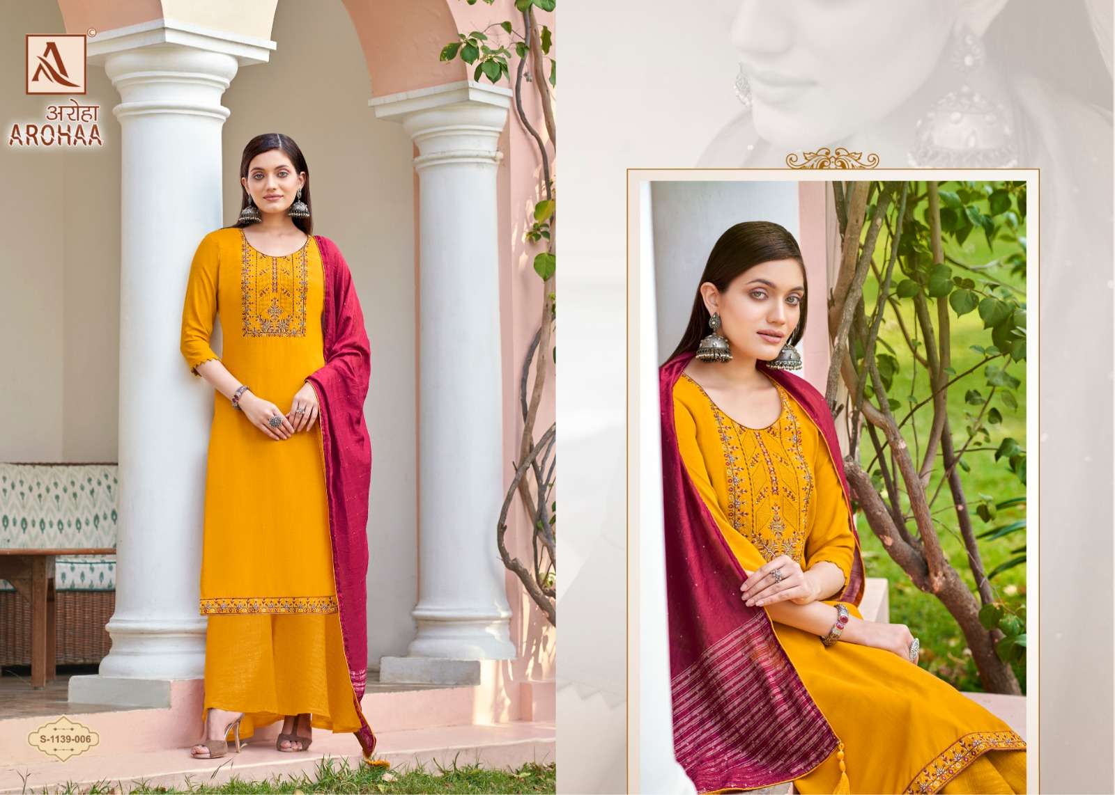 alok suits by arohaa exclusive indian reyon salwar kameez catalogue wholesaler surat 