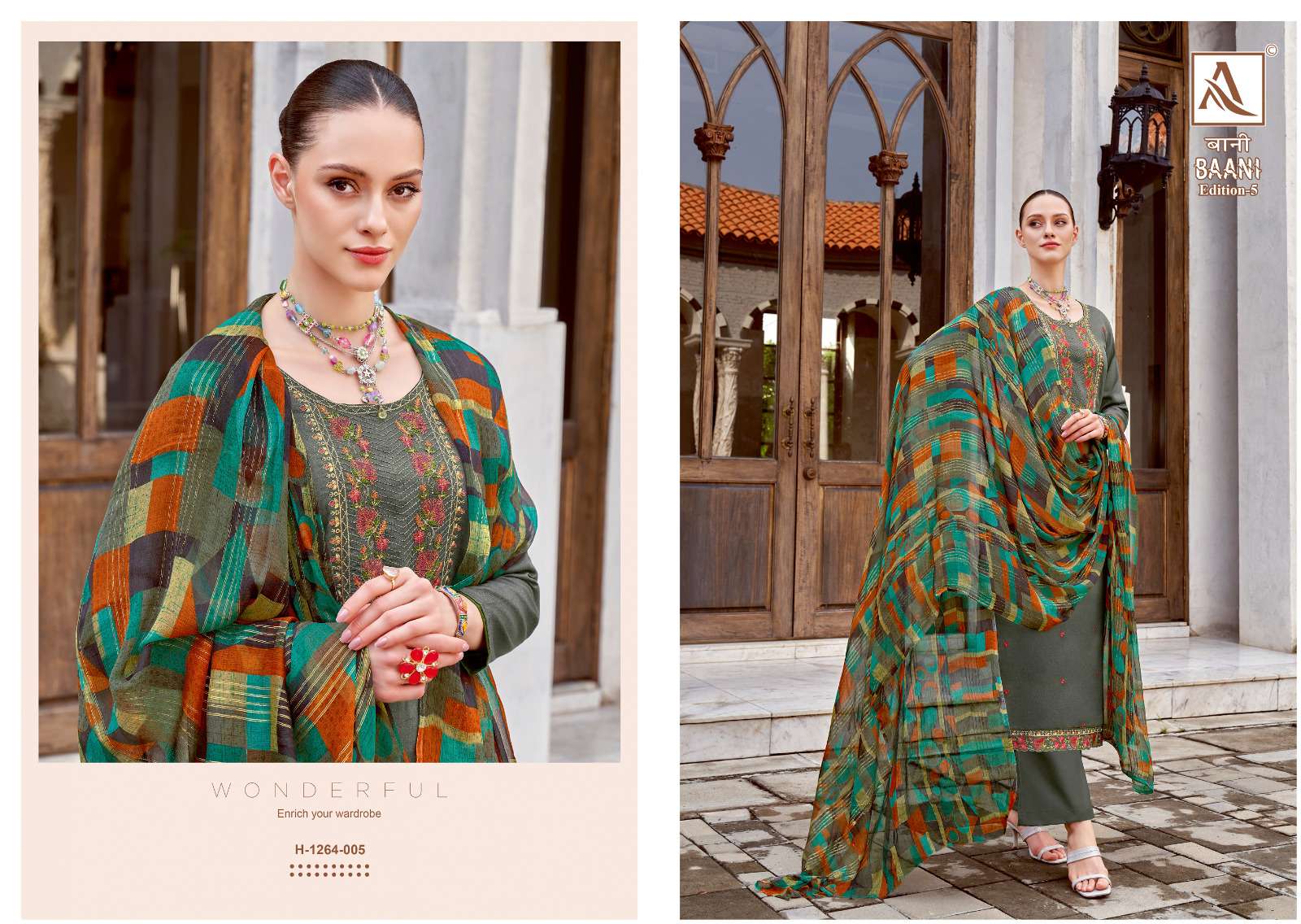 alok suits by baani vol 5 zam printed designer salwar kameez online shopping wholesale dealer 