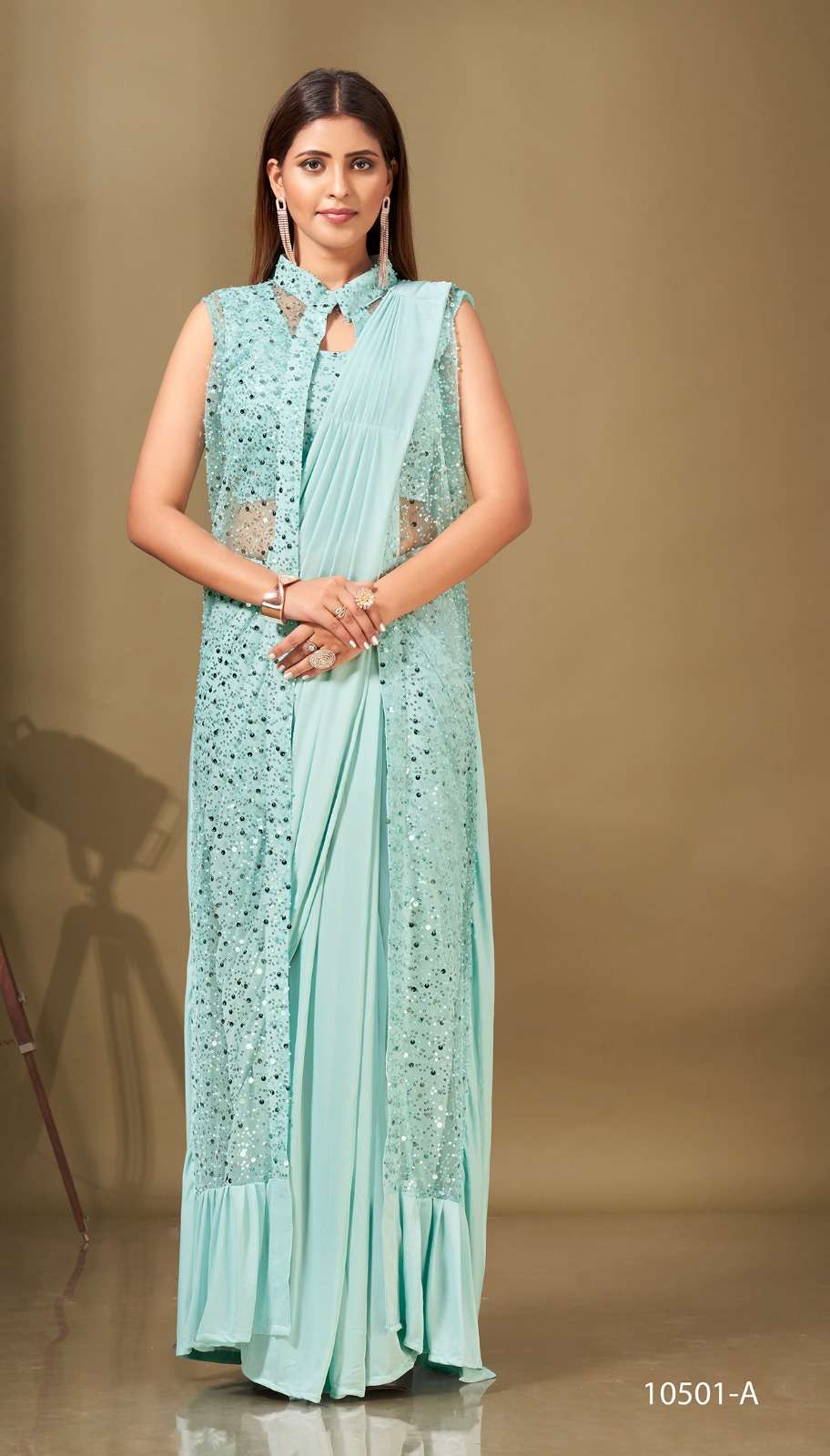 amoha trendz 10501 series imported lycra fabric designer saree latest collection supplier surat 