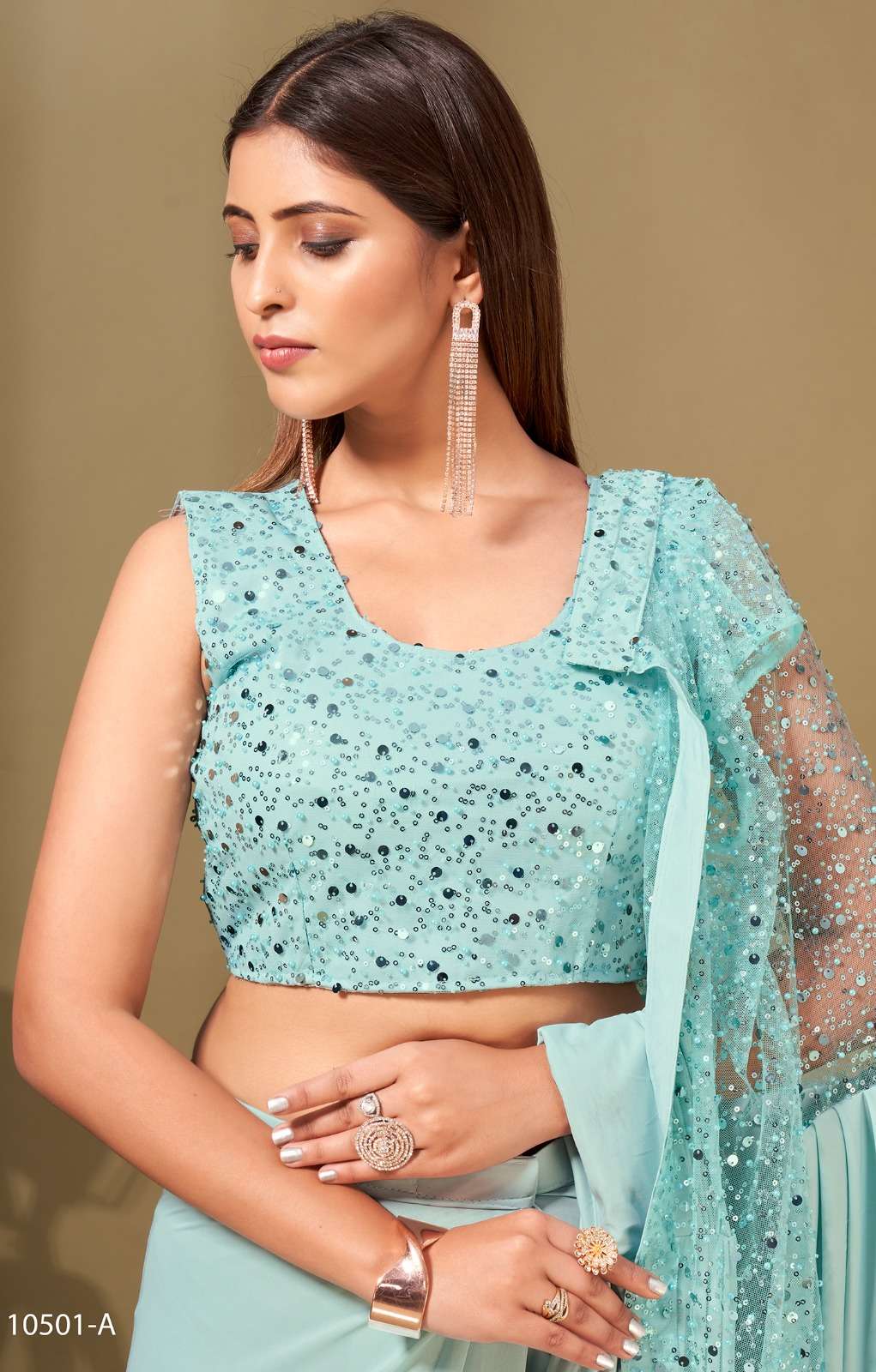 amoha trendz 10501 series imported lycra fabric designer saree latest collection supplier surat 