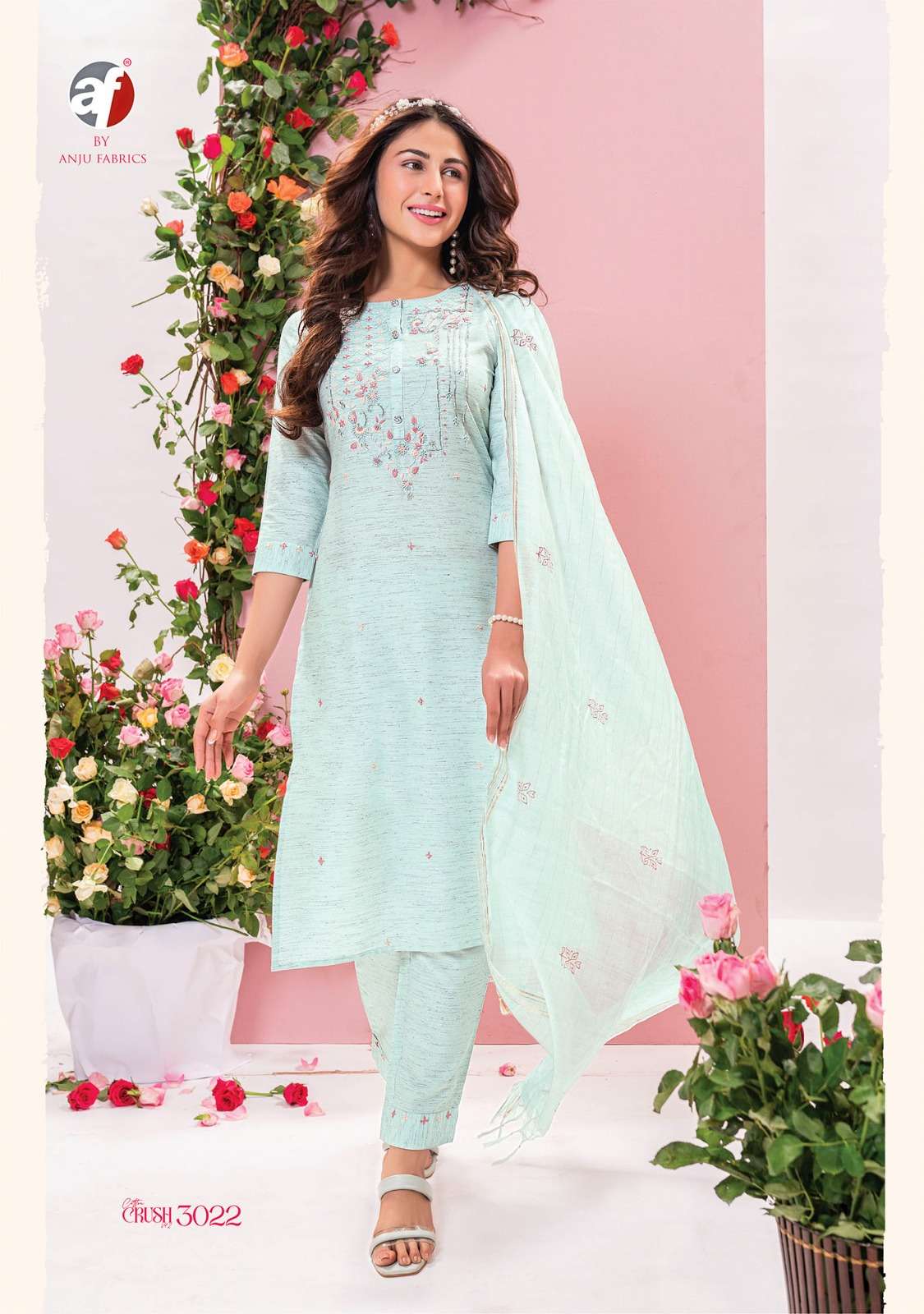 anju fabrics cotton crush vol-2 3021-3026 series exclusive designer kurtis catalogue wholesale price surat