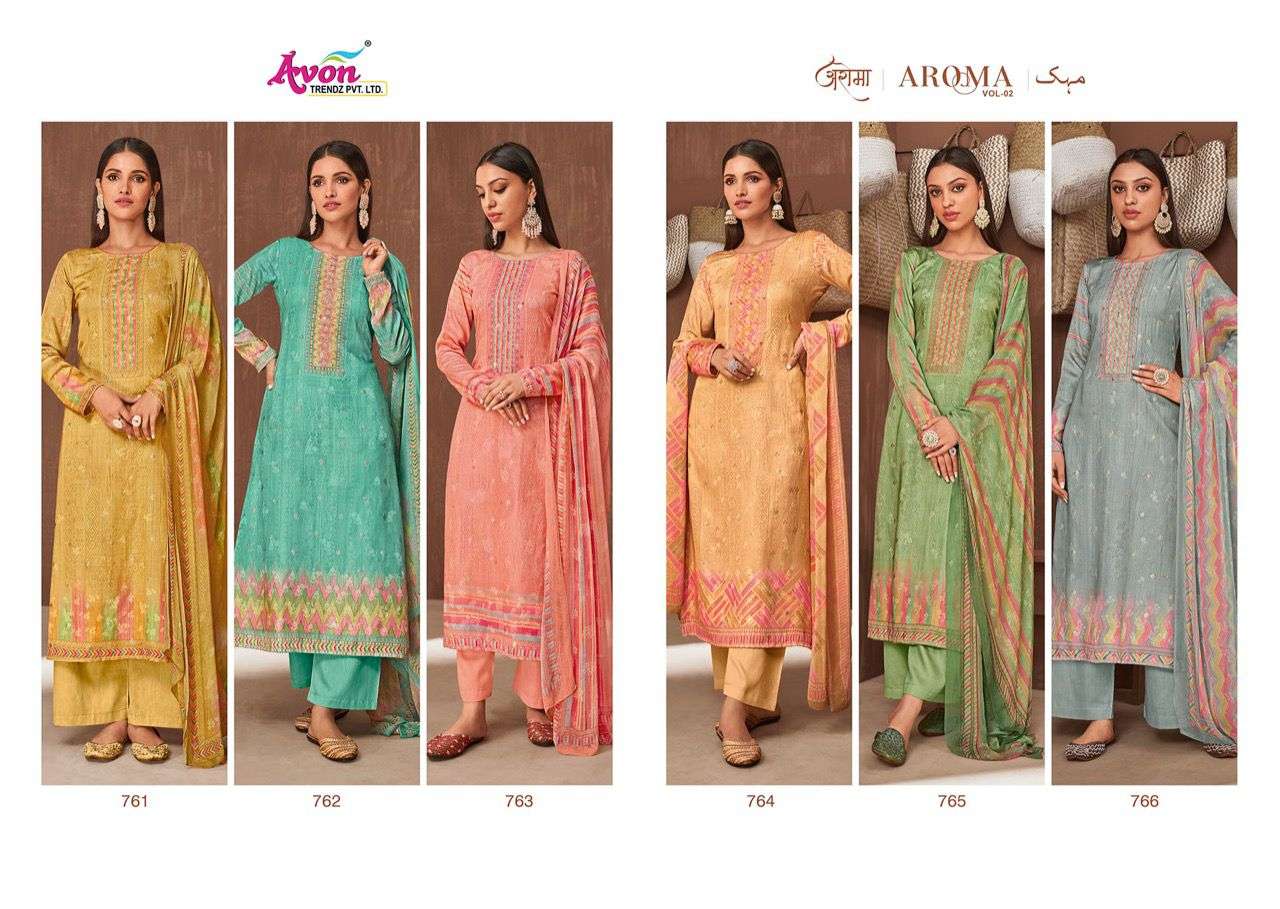 avon trendz aroma vol-2 761-766 series exclusive designer salwar suits catalogue online supplier surat